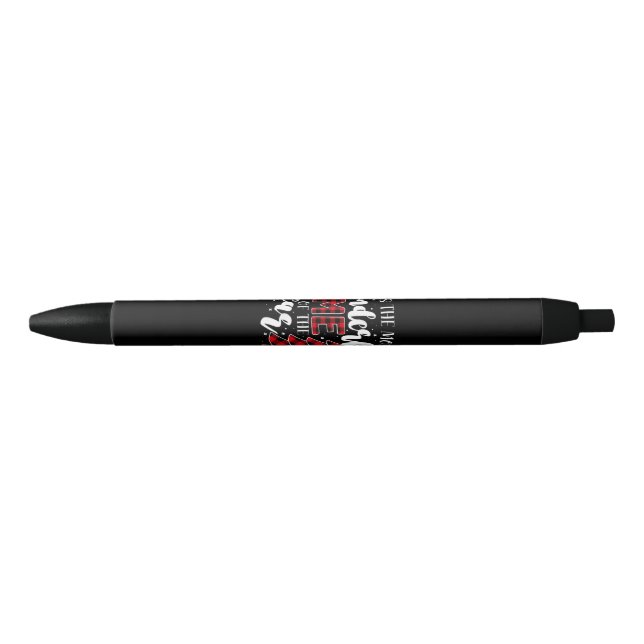 Stylo Noir Sapins de Noël C'est la plus merveilleuse période  (Devant)
