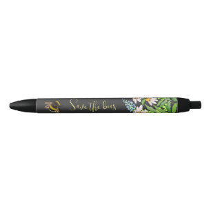 Stylo Noir Sauvez les abeilles, bourdons