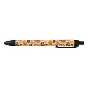 Stylo Noir "Savanna Pop : Vibes tribales en orange et noir"