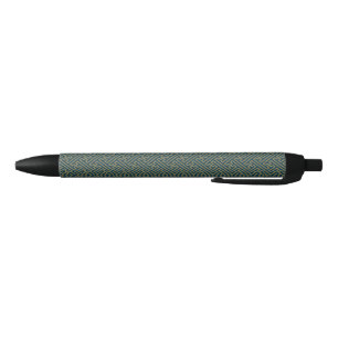 Stylo Noir Sayagata motif, japonais, or et bleu marine