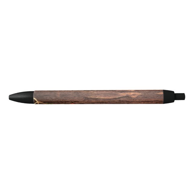 Stylo Noir Scène du bois de Noël (Devant)