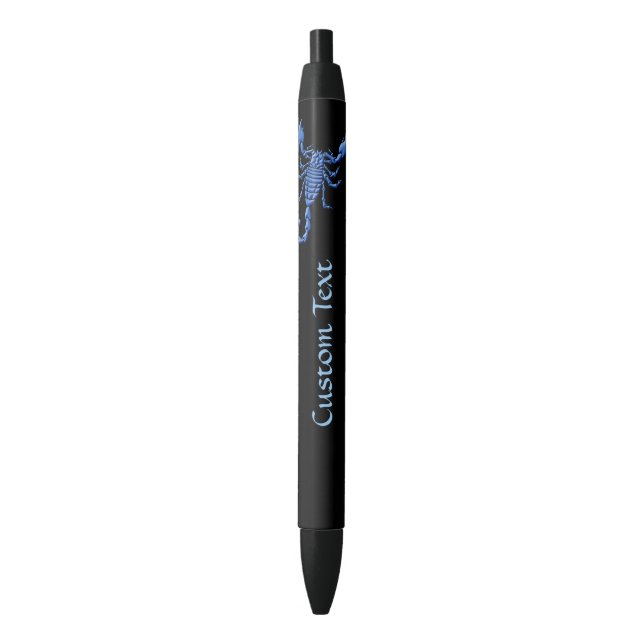 Stylo Noir Scorpion bleu (devant Vertical)