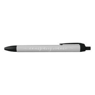 Stylo Noir Script simple - Argent & Blanc - Entreprise/Événem