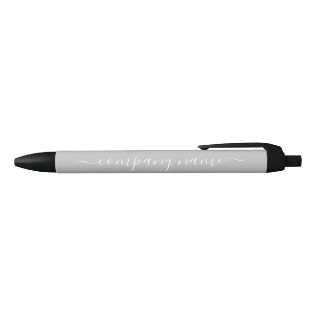 Stylo Noir Script simple - Argent & Blanc - Entreprise/Événem (Haut)