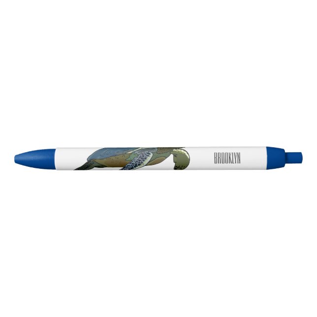 Stylo Noir Sea turtle cartoon (Devant)