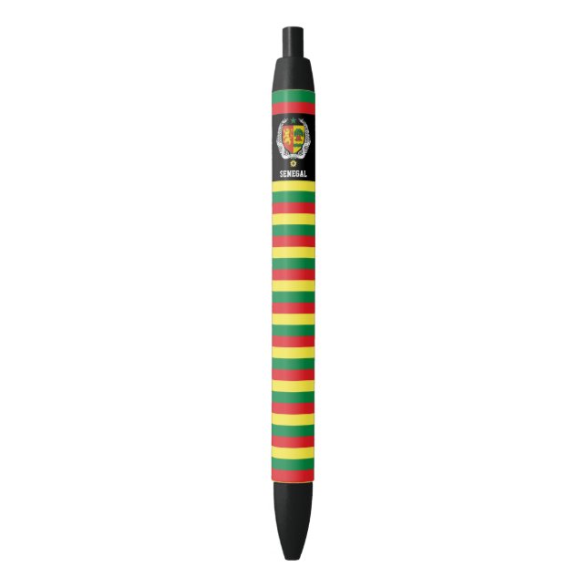 Stylo Noir Sénégal Drapeau mignon Patriotique (devant Vertical)