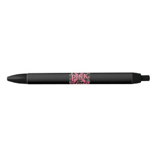 Stylo Noir Sensibilisation au cancer du sein Je porte du rose