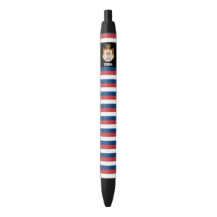 Stylo Noir Serbie Drapeau mignon Patriotique