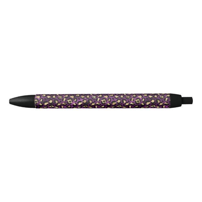 Stylo Noir Série Purple and Gold Leopard Design 1 (Devant)