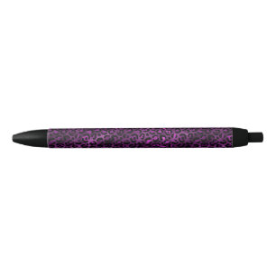 Stylo Noir Série Purple and Gold Leopard Design 3