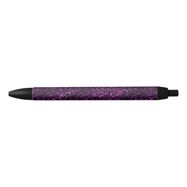 Stylo Noir Série Purple and Gold Leopard Design 3 (Devant)