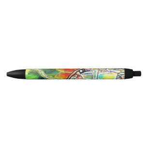 Stylo Noir Serpent arc-en-ciel