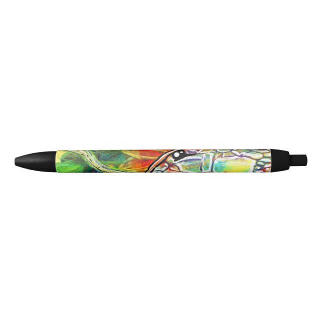 Stylo Noir Serpent arc-en-ciel  (Devant)