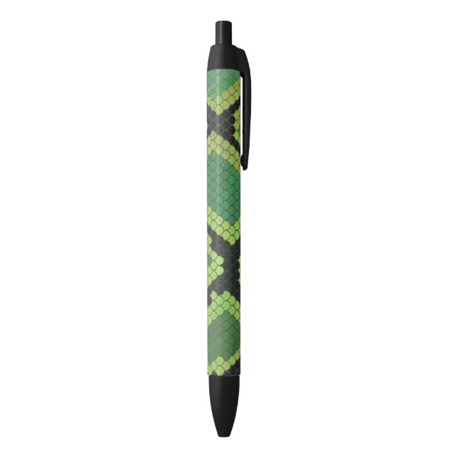 Stylo Noir Serpent noir et vert (Bas (Vertical))