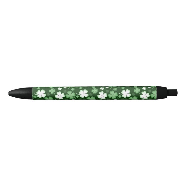 Stylo Noir Shamrock vert, Saint Patrick's Day (Devant)