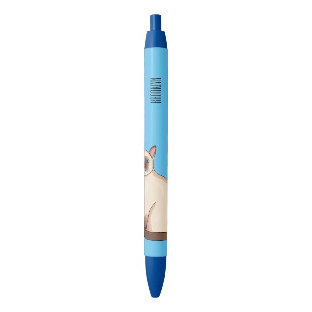 Stylo Noir Siamese cat cartoon (devant Vertical)