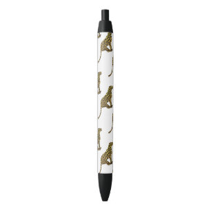 Stylo Noir Siloette léopard Brown et jaune