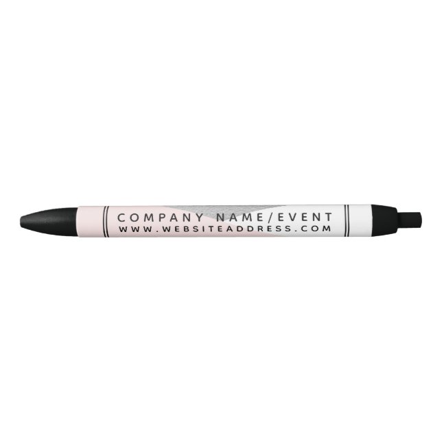 Stylo Noir Silver Foil & Pink, Modern Geometry Company/Event (Devant)