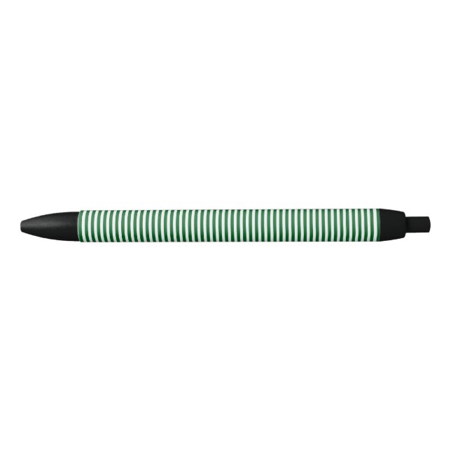Stylo Noir Simple Élégant Rayure Verte Mignon (Devant)