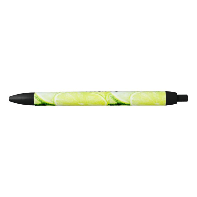 Stylo Noir Simple jaune citron vert ajouter nom minimum perso (Devant)