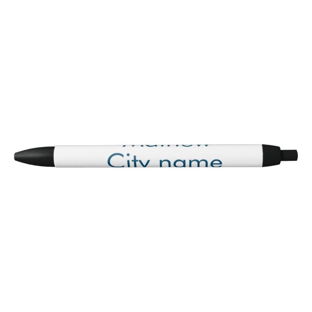 Stylo Noir simple lettre initiale monogramme ajouter votre no (Devant)