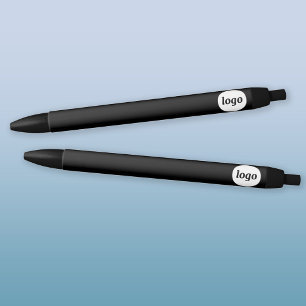 Stylo Noir Simple Logo Entreprise Promotionnel