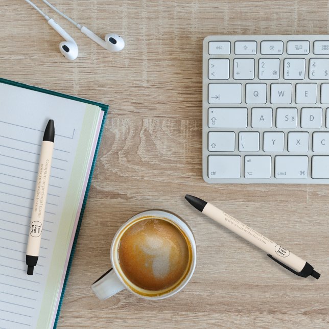 Stylo Noir Simple minimaliste beige (Créateur téléchargé)