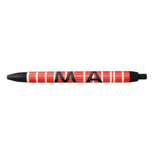 Stylo Noir Simple monogramme ajouter votre nom lettre man min
