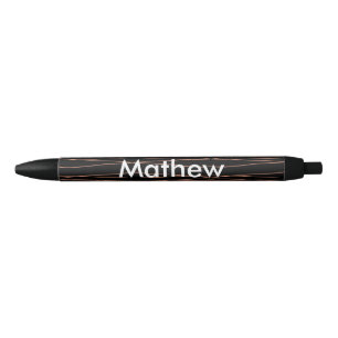 Stylo Noir Simple monogramme ajouter votre nom lettre man min