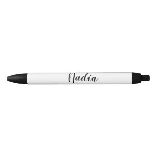 Stylo Noir simple pouvoir minimal des filles ajouter le nom t