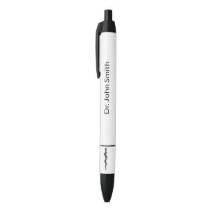 Stylo Noir Simple Professionnel Médical Asclépios Noir Blanc