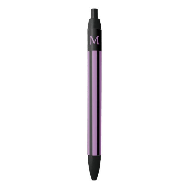 Stylo Noir Simple Purple strié initial (devant Vertical)