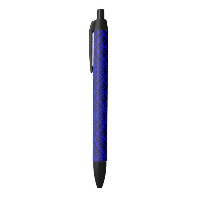 Stylo Noir Simple Scribble | Carreaux miroir | Bleu | (Haut (Vertical))