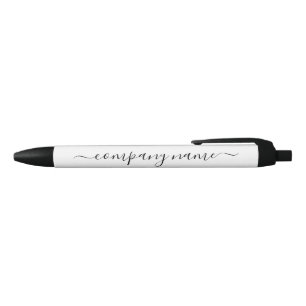 Stylo Noir Simple Script - Noir & Blanc - Entreprise/Événemen