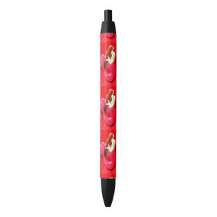 Stylo Noir sirène à queue rouge