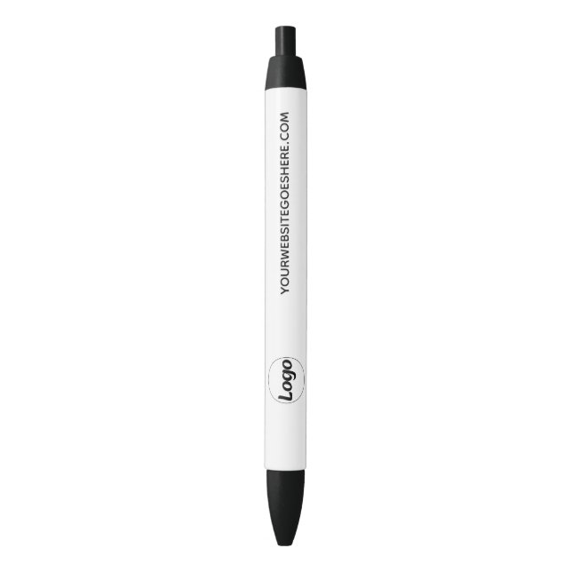 Stylo Noir Site Web de logo personnalisable entreprise simple (devant Vertical)