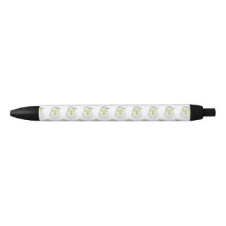 Stylo Noir Snowman portant une écharpe jaune