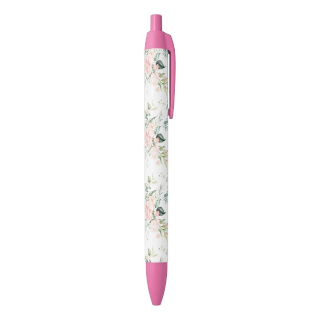 Stylo Noir Soft Pastel Rose Rose Flower Motif (Bas (Vertical))