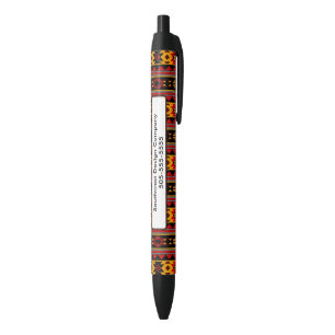 Stylo Noir Southwest Design Red Black Gold Tribal Motif