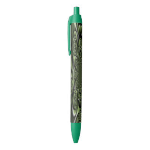 Stylo Noir Sphères miniatures de forêt verte blanche