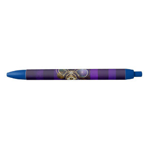 Stylo Noir Spider Steampunk sur Arrière - plan pourpre