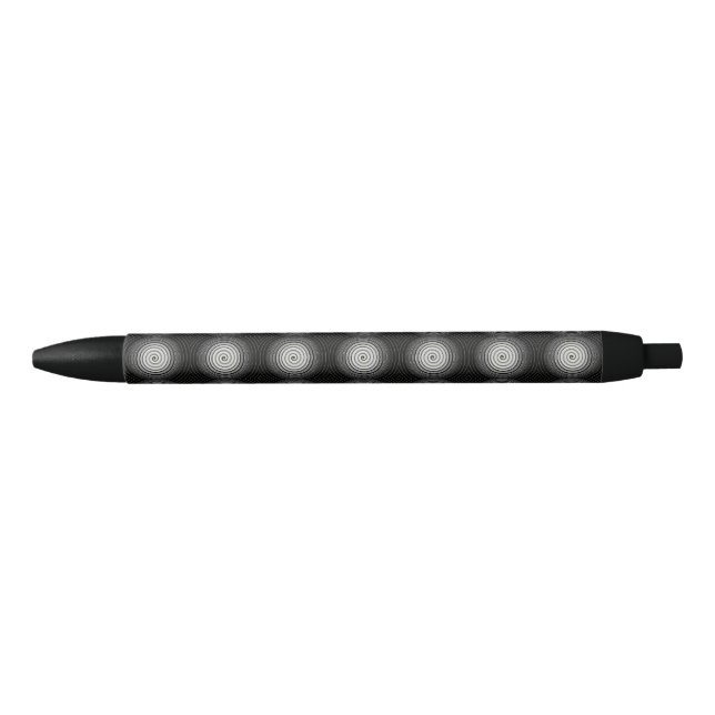 Stylo Noir Spirale Noire Et Blanche (Devant)