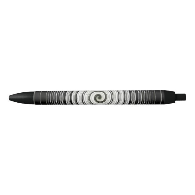 Stylo Noir spirale noire et blanche (Devant)