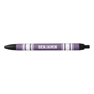 Stylo Noir Sportif Jérésey Purple White Stripes Personnalis
