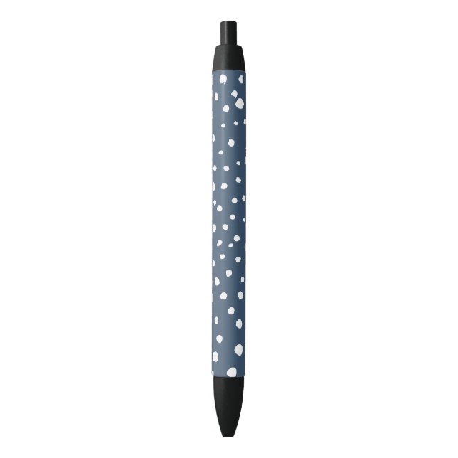 Stylo Noir Spots Dalmatiens Bleus Marine, Points Dalmatiens,  (devant Vertical)