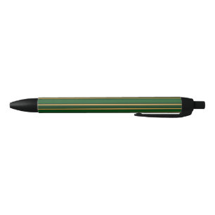 Stylo Noir Springbok vert et or bonbons rayures