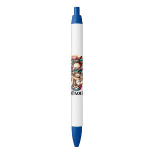 Stylo Noir Squelette antisocial drôle de sarcasme