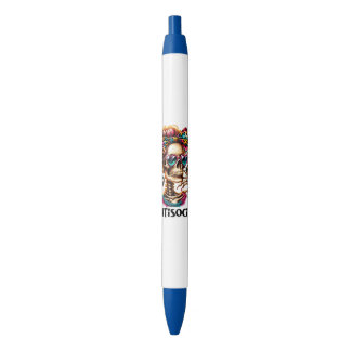 Stylo Noir Squelette antisocial drôle de sarcasme