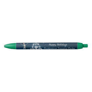 Stylo Noir Squelette dans la scène de Noël d'hiver