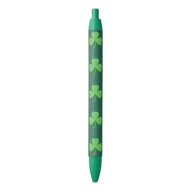 Stylo Noir St. Patrick's Day Shamrock Irish Pen Cadeau (devant Vertical)